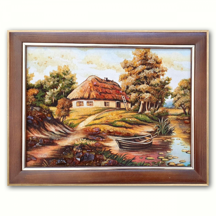 Пейзаж - Украинская деревня из янтаря