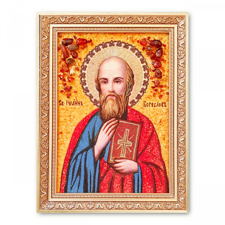 Икона Иоанн Богослов из янтаря