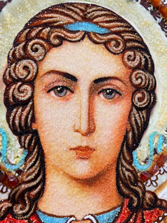 Икона Архистратиг Михаил из янтаря