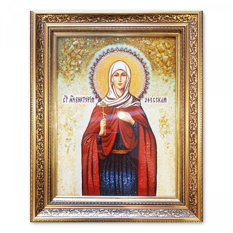 Икона Виктория Эфесская из янтаря