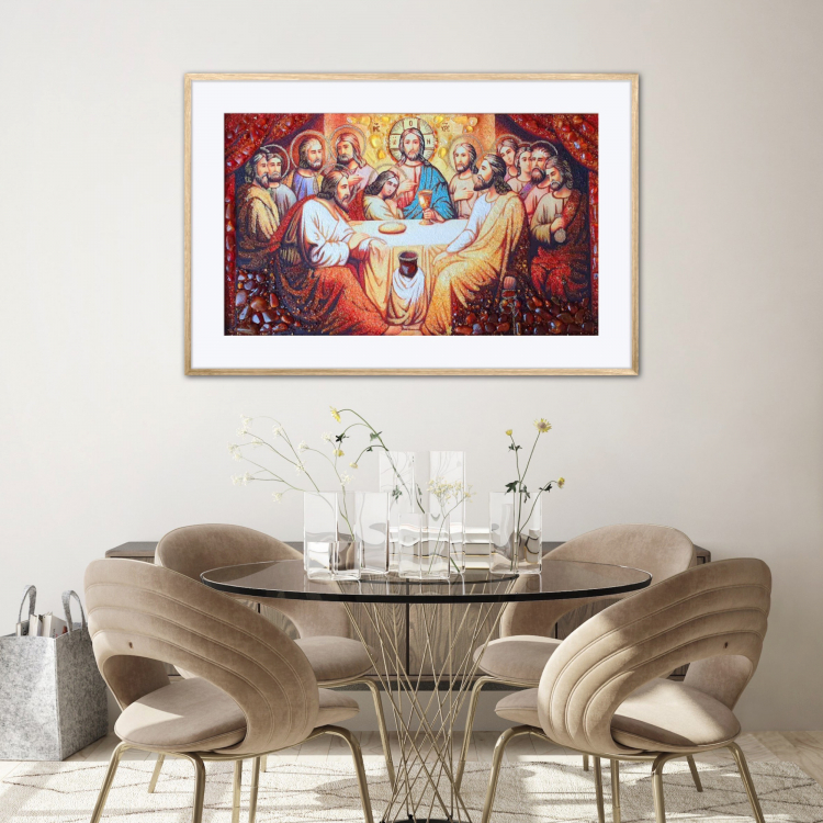 Икона Тайная Вечеря из янтаря