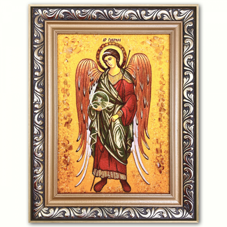 Икона Архангел Гавриил из янтаря