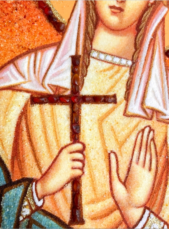 Икона католическая Вера из янтаря