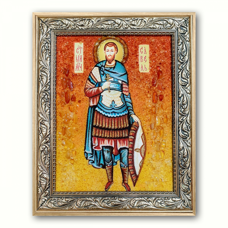 Икона Савел Персиянин из янтаря