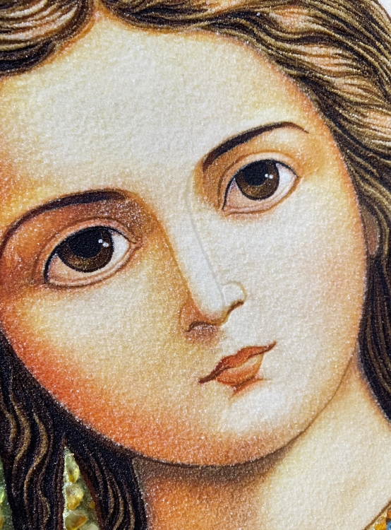 Икона Трилетствующая Богородица из янтаря