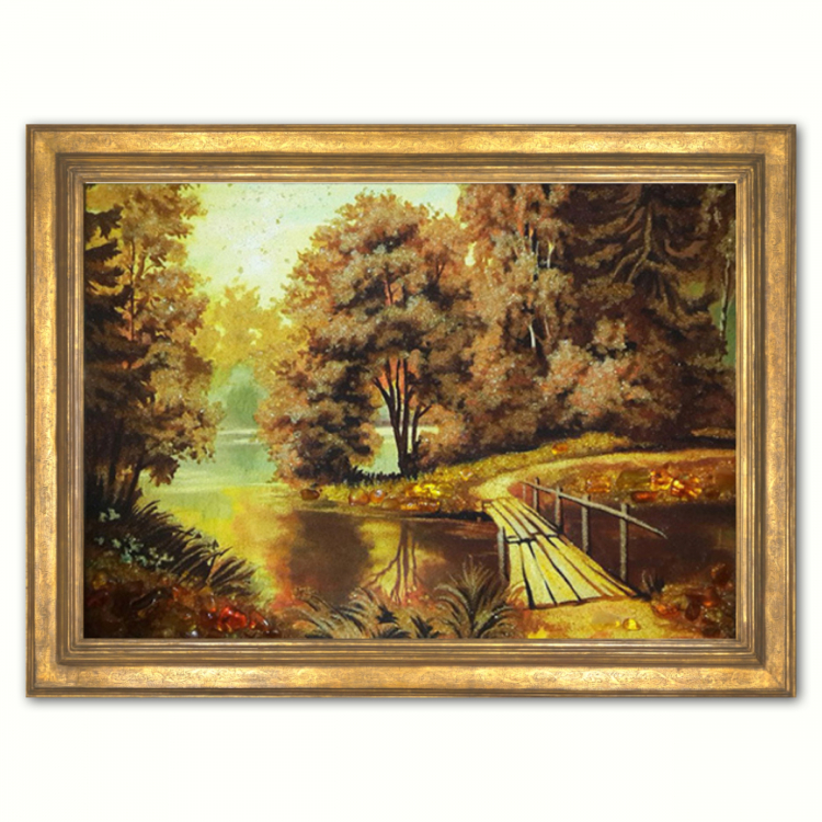 Пейзаж - Сельский мостик из янтаря