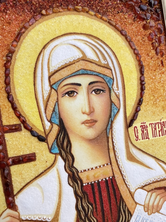 Икона Татьяна из янтаря