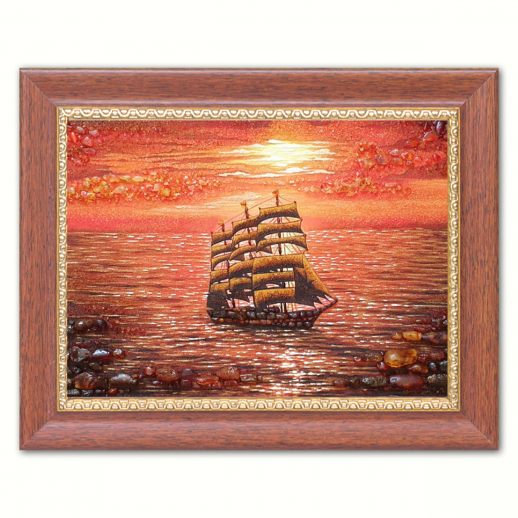 Пейзаж - Багровое морское небо из янтаря