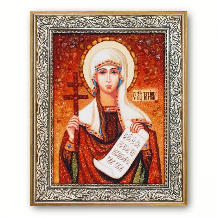 Икона Татьяна Римская из янтаря
