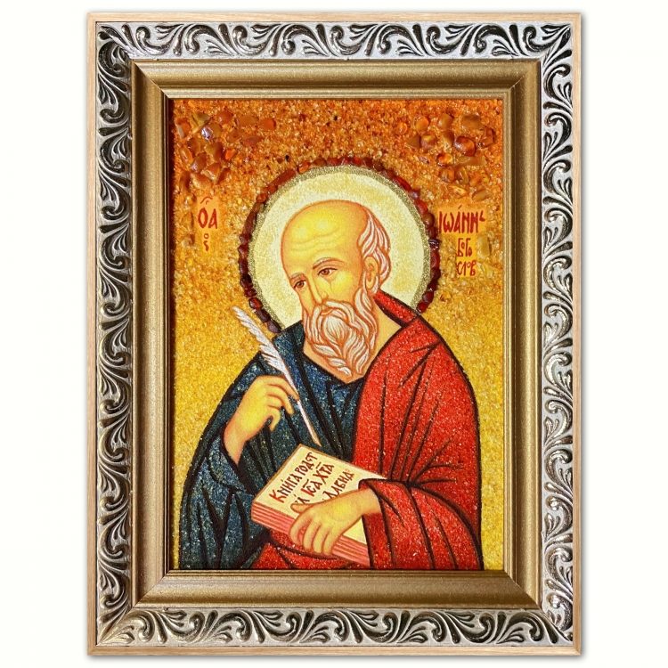 Икона Апостол Иоанн Богослов из янтаря