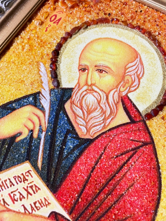 Икона Апостол Иоанн Богослов из янтаря