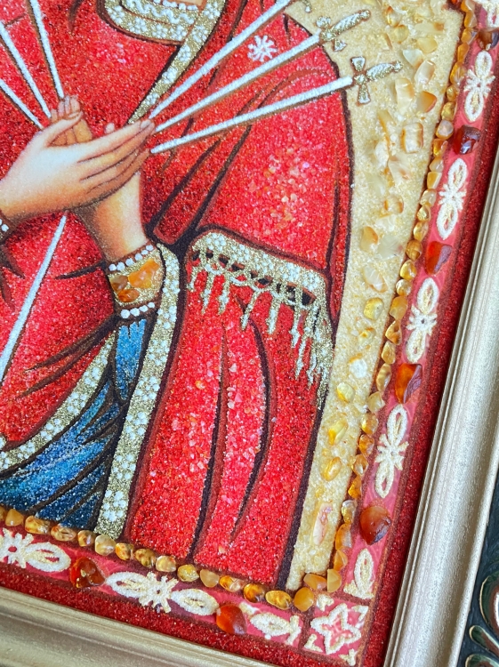 Икона Семистрельная из янтаря