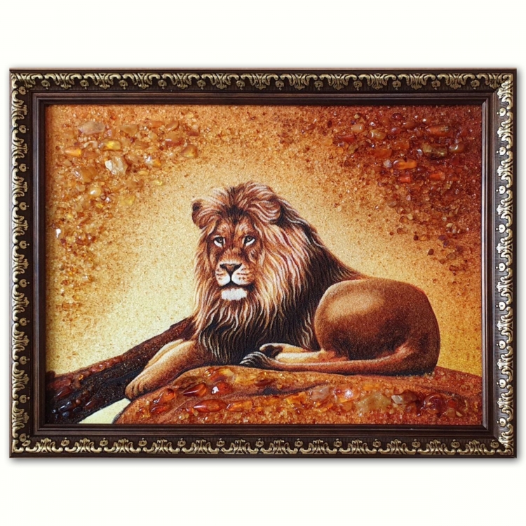 Картина Лев из янтаря