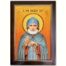 Икона Святой преподобный Александр Свирский из янтаря