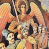 Картина - Богдан Хмельницкий с казаками и архангел Михаил из янтаря
