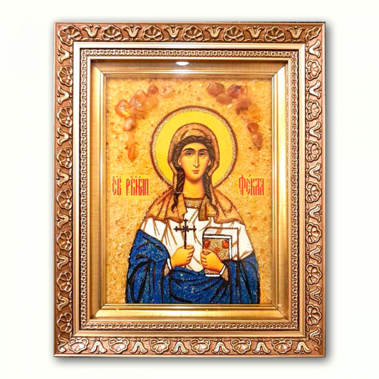 Икона Святая Фекла Иконийская из янтаря