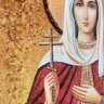 Икона Людмила Чешская княгиня из янтаря