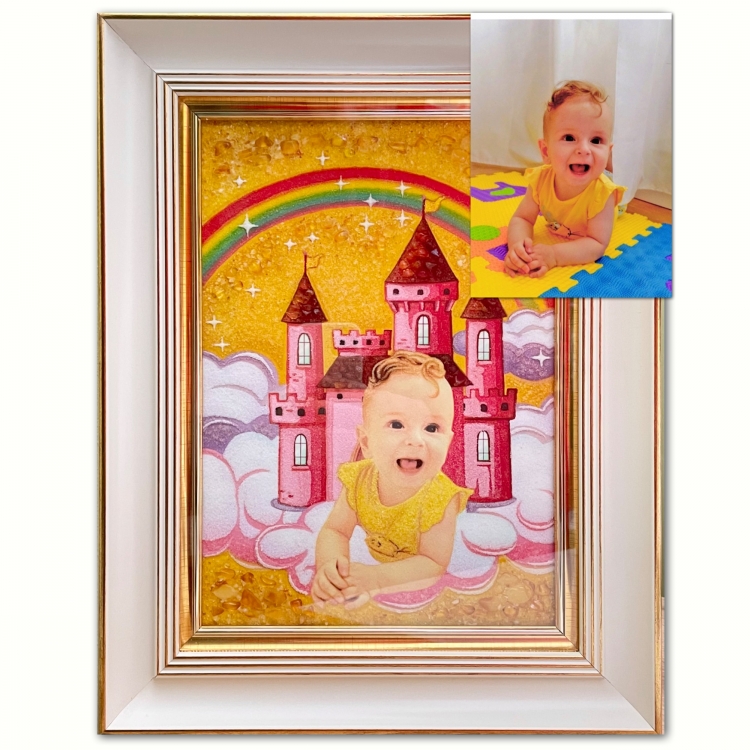 Портрет детский из янтаря