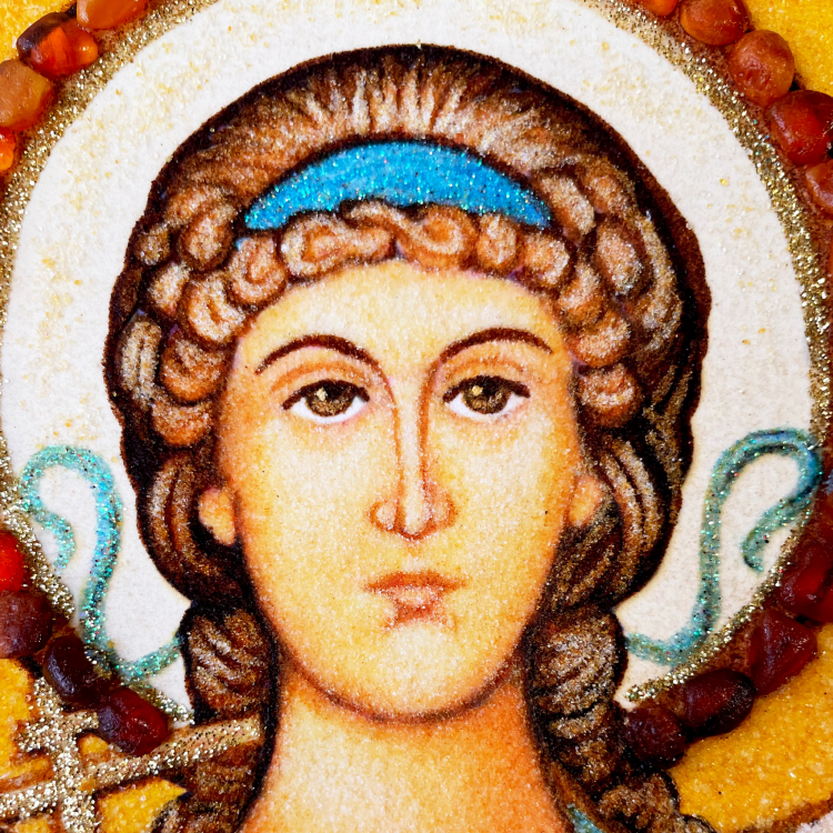 Икона Святой Ангел Хранитель из янтаря