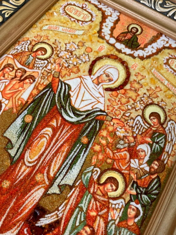 Икона Всех скорбящих Радость из янтаря