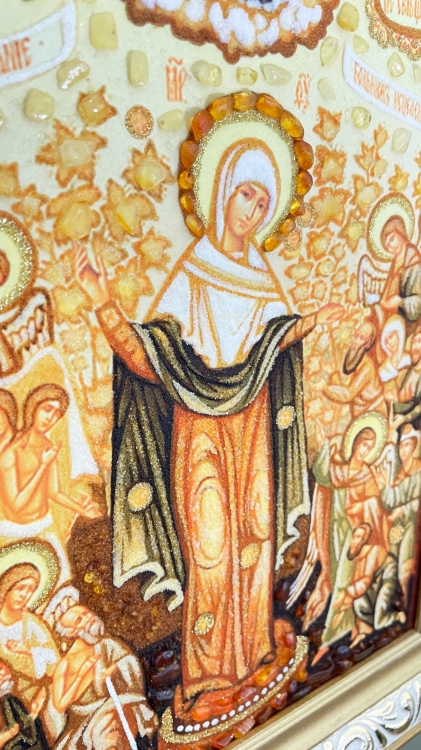 Икона Всех скорбящих Радость из янтаря