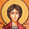 Икона Александр Солунский из янтаря