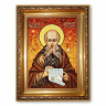 Икона Савва Освященный из янтаря