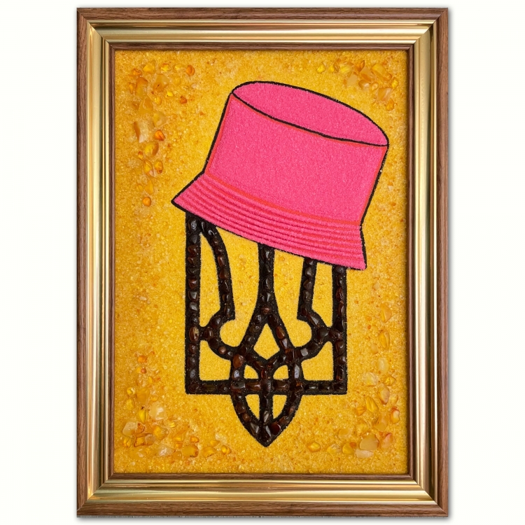 Картина Герб Украины (Евровидение) из янтаря