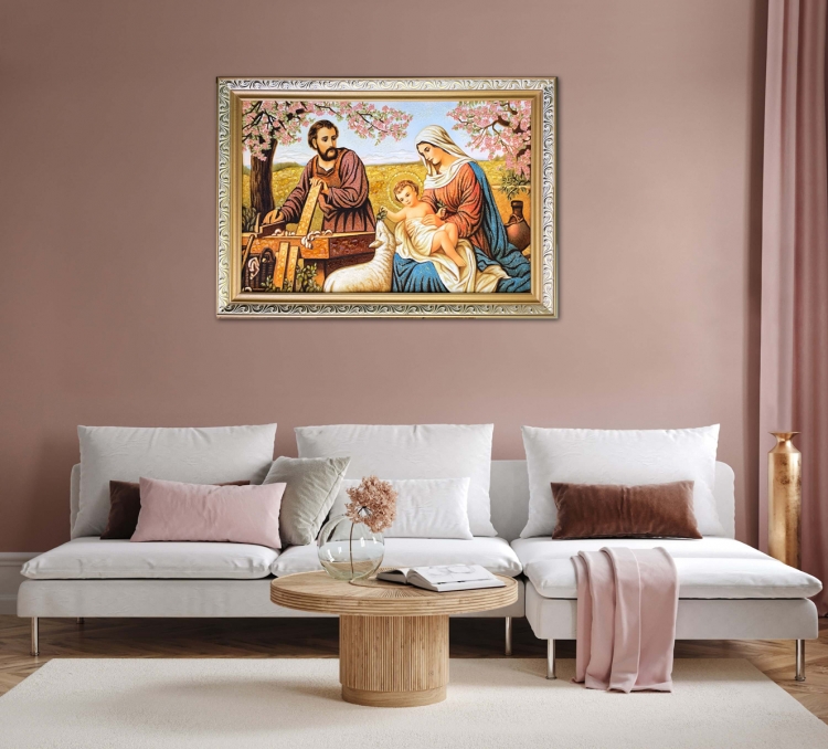 Икона Святое Семейство (Плотник) из янтаря