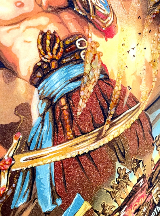 Картина Слава ЗСУ из янтаря