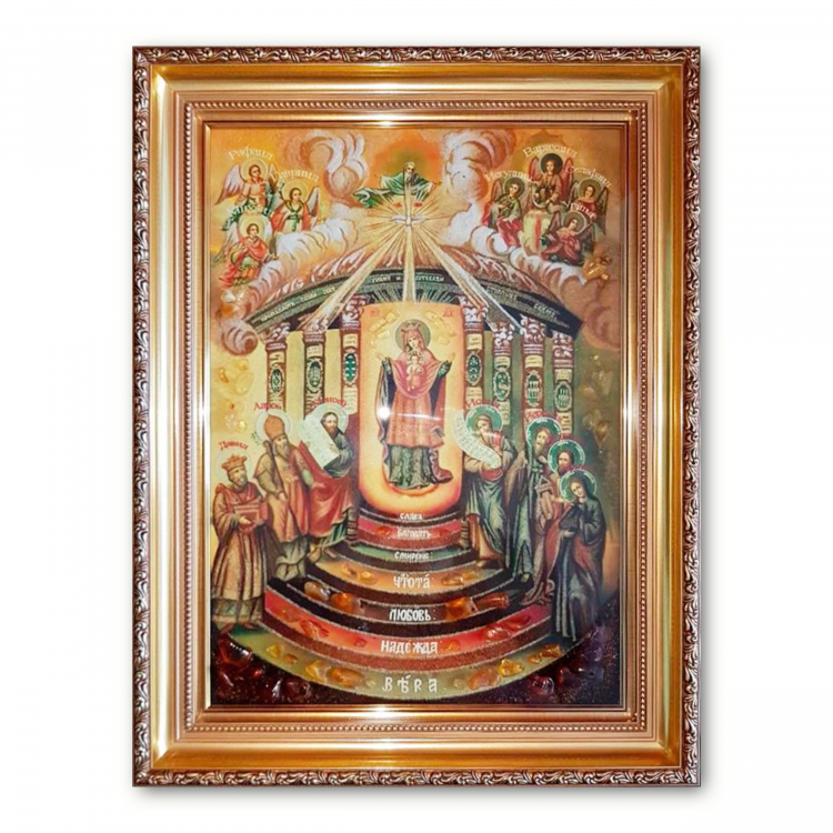 Икона София Премудрость Божия (Киевская) из янтаря