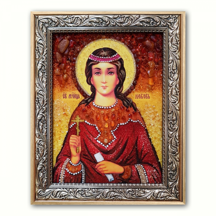 Икона Любовь Римская из янтаря