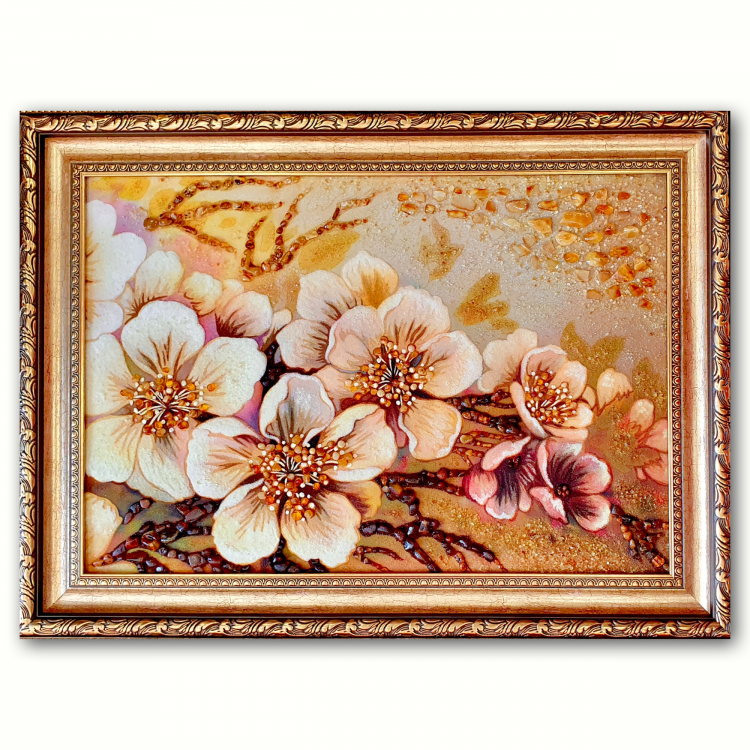 Картина Цвет яблони из янтаря