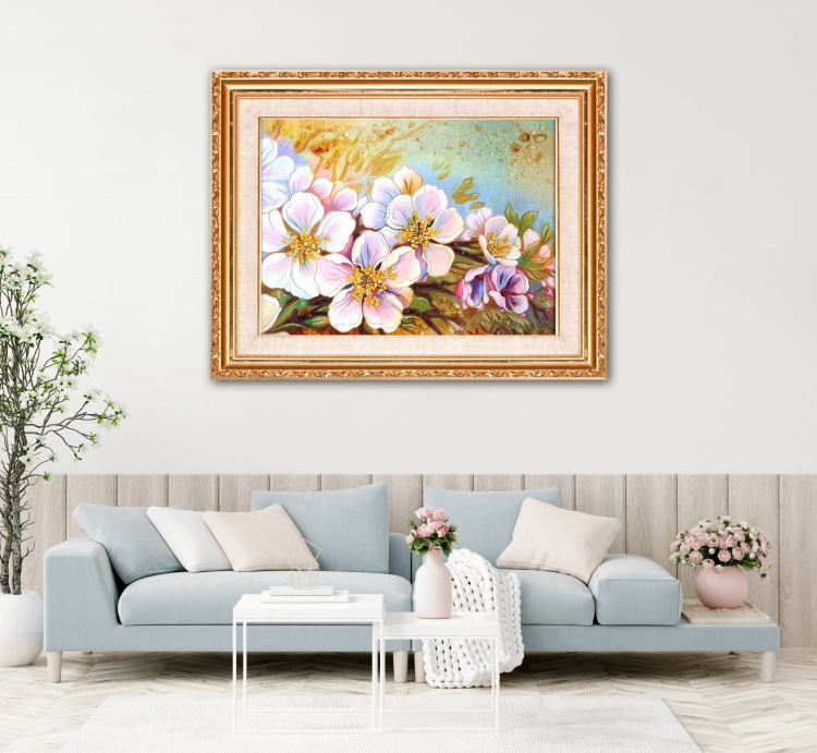 Картина Цвет яблони из янтаря