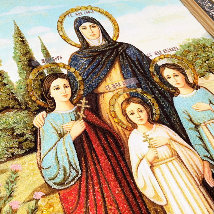 Икона София - Премудрость Божья из янтаря