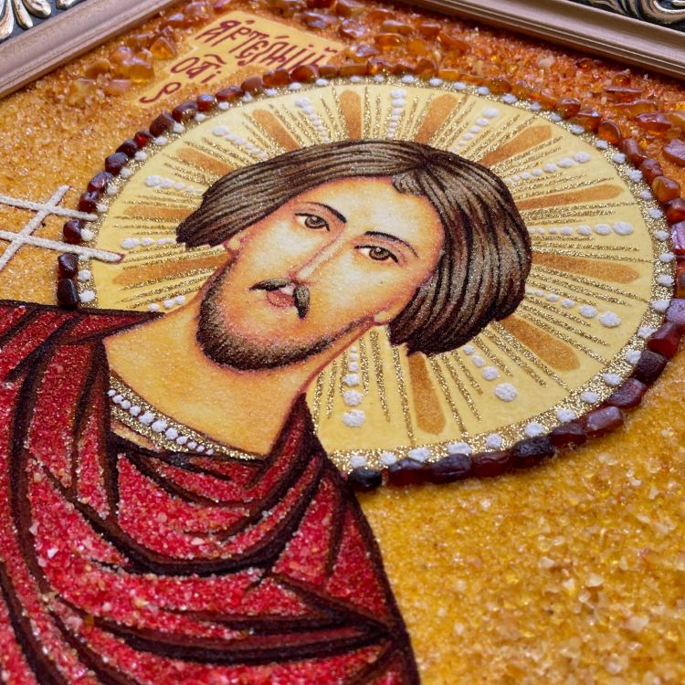 Икона Артемий Антиохийский из янтаря