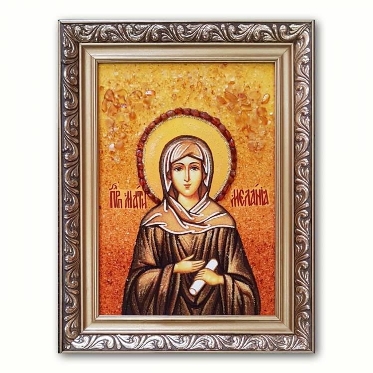 Икона Мелания (Милана) Римляныня из янтаря