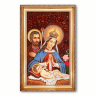 Икона Святое семейство (Иисус с лилией) из янтаря