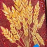 Картина Букет пшеничных колосьев из янтаря