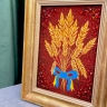 Картина Букет пшеничных колосьев из янтаря