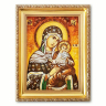 Икона Богородица Коневская (Голубицкая) из янтаря