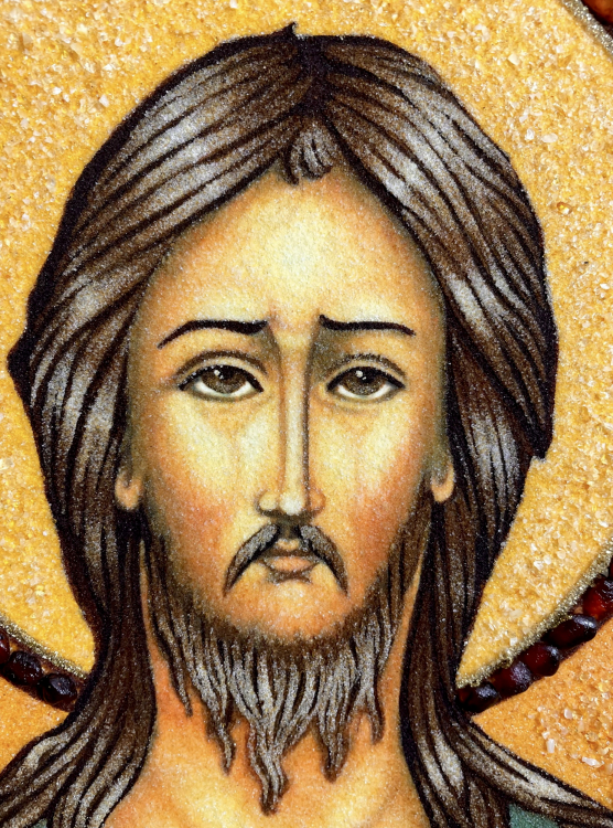 Икона Святой преподобный Алексий из янтаря