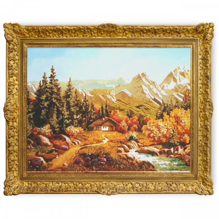 Горное село - Пейзаж из янтаря