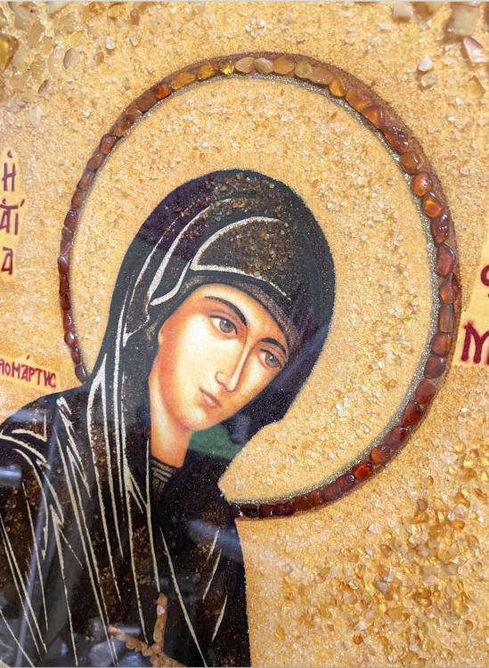 Икона Евфимия из янтаря