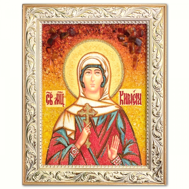 Икона Кириена Тарсийская из янтаря
