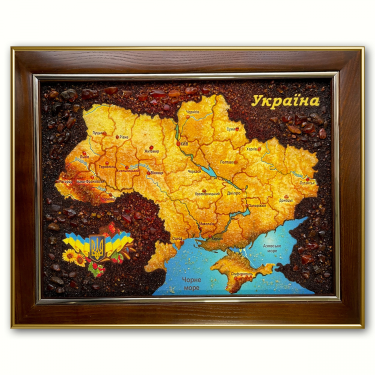 Карта Украины из янтаря