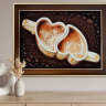 Картина Утренная кофе - два сердца из янтаря