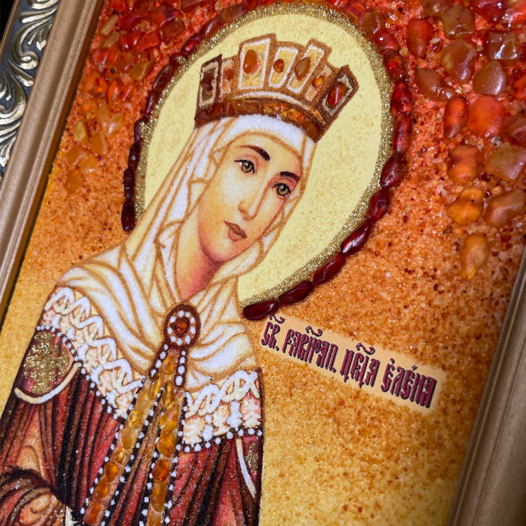 Икона Елена из янтаря