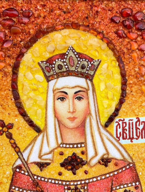 Икона Святая Елена из янтаря