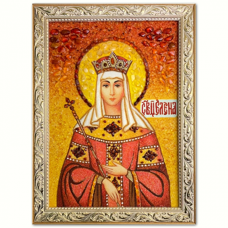 Икона Святая Елена из янтаря